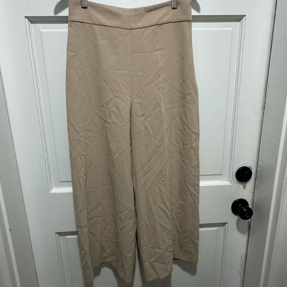 Zara Tan Wide-Leg Classic Culotte Women's Pants Size M NWT - Picture 2 of 5
